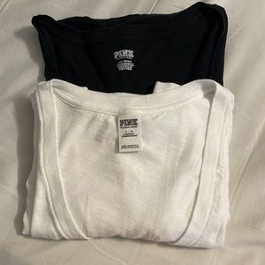 Set of 2 Victoria’s Secret Pink brand V-neck tees.